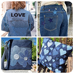 4Pcs 4 Colors Denim Cloth Iron on Sew on Patches&nbsp;SENE-TA0001-04