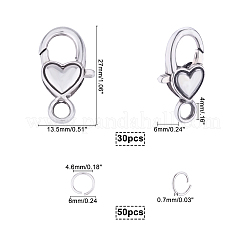 Tibetan Style Heart Alloy Lobster Claw Clasps&nbsp;TIBE-PH0005-17