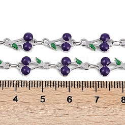 304 Stainless Steel Enamel Cherry Link Chains&nbsp;CHS-M007-01P-03
