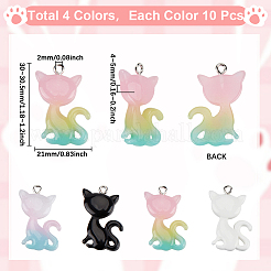 40Pcs 4 Colors Resin Pendants&nbsp;RESI-SC0005-93