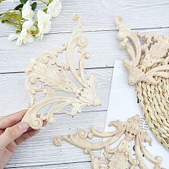 Natural Solid Wood Carved Onlay Applique Craft&nbsp;WOOD-FH0001-28