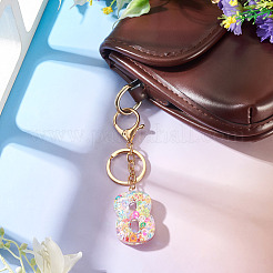Number 8 Transparent Resin Keychains&nbsp;KEYC-TADJ0001-10H