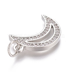 Brass Micro Pave Clear Cubic Zirconia Pendants&nbsp;ZIRC-Z008-24P