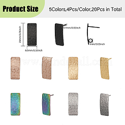 20Pcs 5 Colors 304 Stainless Steel Stud Earrings&nbsp;EJEW-CA0001-08