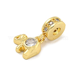 Brass Micro Pave Clear Cubic Zirconia Pendants&nbsp;KK-U007-02G-06