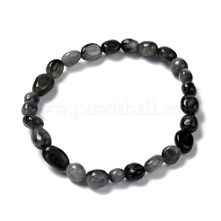 Natural Hawk's Eye/Eagle Eye Stone Beaded Stretch Bracelets&nbsp;BJEW-F414-02A-15