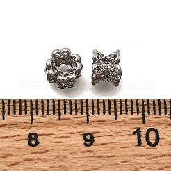 Brass Micro Pave Clear Cubic Zirconia Bead Caps&nbsp;KK-Z126-14P