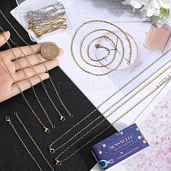 10Pcs 2 Colors 304 Stainless Steel Cable Chain Necklace&nbsp;NJEW-SC0001-25