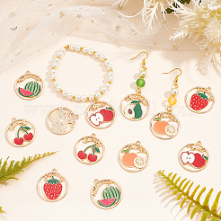 24Pcs 6 Style Alloy Enamel Pendants&nbsp;ENAM-NB0001-76-NR