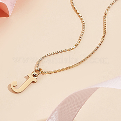 1pc 304 Stainless Steel Letter Pendant Necklaces&nbsp;NJEW-LP0001-38J-G
