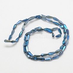 Faceted Rainbow Plated Teardrop Electroplated Glass Beads Strands&nbsp;EGLA-F104-03A