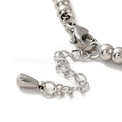 201 Stainless Steel Interlocking Knot with Plastic Pearl Charm Bracelet with Round Beads for Women&nbsp;BJEW-B057-01P