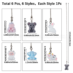 6Pcs Resin Charms Ceiling Fan Pull Chain Extenders&nbsp;HJEW-CP00054