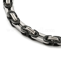 Two Tone 201 Stainless Steel Byzantine Chain Bracelet&nbsp;BJEW-B078-31BP