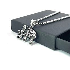 Vintage Stainless Steel Elephant Pendant Necklaces for Men&nbsp;SI2923