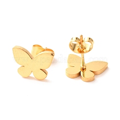 Ion Plating(IP) 304 Stainless Steel Stud Earrings&nbsp;EJEW-C001-14G