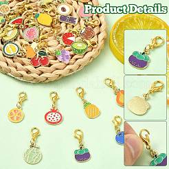 30Pcs 30 Styles Alloy Enamel Fruit Pendant Decorations&nbsp;HJEW-CJ00095