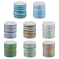 8 Rolls 8 Colors Segment Dyed Nylon Metallic Cord&nbsp;NWIR-TA0001-33