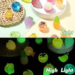 15Pcs 15 Styles Luminous Fruit Resin Drnament&nbsp;CRES-CJ0001-80