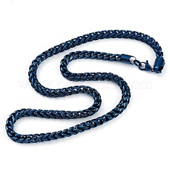 Ion Plating(IP) 304 Stainless Steel Wheat Chain Necklaces for Men&nbsp;NJEW-B116-04BL
