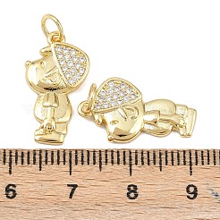 Brass Cubic Zirconia Pendants&nbsp;KK-L251-40G-01