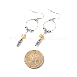 Gemstone Ring with Tassel Dangle Earrings&nbsp;EJEW-JE05052