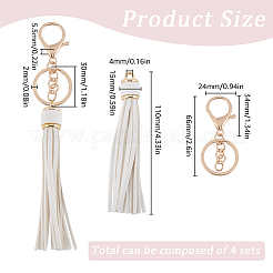DIY PU Leather Tassels Keychain Kits&nbsp;DIY-SC0026-20C