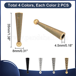 8Pcs 4 Colors Alloy Bolo Tie Replacement Cord End&nbsp;FIND-PH0018-04