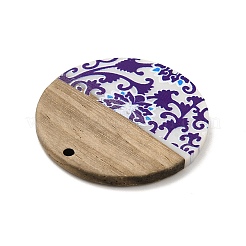 Printed Resin & Wood Pendants&nbsp;WOOD-F012-02