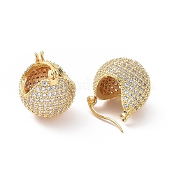 Clear Cubic Zirconia Round Ball Hoop Earrings&nbsp;EJEW-C008-17G