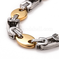 PVD Vacuum Plating 304 Stainless Steel Oval Link Chains Necklace&nbsp;STAS-E160-20GP