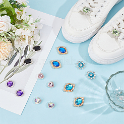16Pcs 8 Styles Alloy & Rhinestone Shoe Charms&nbsp;FIND-DR0001-57