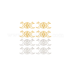 8Pcs 2 Colors 201 Stainless Steel Connector Charms&nbsp;STAS-DC0013-25