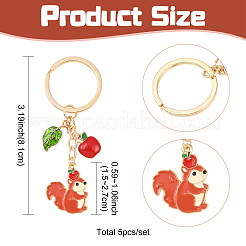5Pcs Alloy Enamel Keychains&nbsp;KEYC-YW00246