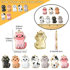14Pcs 7 Colors Rack Plating Alloy Enamel Pendants&nbsp;FIND-FS0003-05