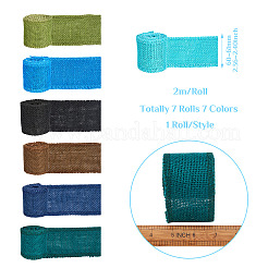 6 Rolls 6 Colors Burlap & Linen Ribbon&nbsp;OCOR-BT0001-03