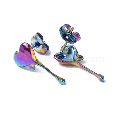 Ion Plating(IP) 304 Stainless Steel Melting Heart Stud Earrings for Women&nbsp;EJEW-F300-14MC