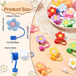 16Pcs 8 Colors PVC Dustproof Straw Caps&nbsp;AJEW-CJ0001-28