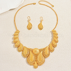 Vintage Alloy Hollow Teardrop Earrings & Necklaces Sets for Women&nbsp;OQ3766