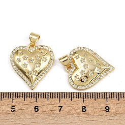 Brass Micro Pave Cubic Zirconia Pendants&nbsp;X-ZIRC-I367-07G-06