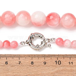 Dyed Round Natural Green Jade Graduated Beaded Necklaces&nbsp;GG-CBAA808-05P-C