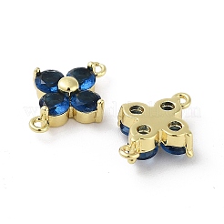 Rack Plating Brass Pave Cubic Zirconia Connector Charms&nbsp;X-KK-H474-20G-03