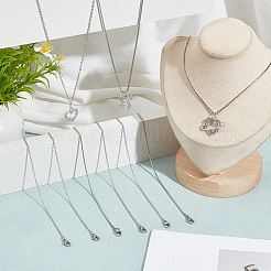 30Pcs 3 Style 304 Stainless Steel Box & Cable Chain Necklaces Set&nbsp;MAK-NB0001-26