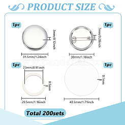 Tinplate Brooch Findings&nbsp;DIY-WH0128-15P
