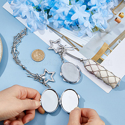 Mirror Alloy & Iron Pendant Decorations&nbsp;HJEW-WH0068-90B
