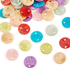 70Pcs 7 Styles Spray Painted Natural Capiz Shell Connector Charms&nbsp;SSHEL-TA0001-21