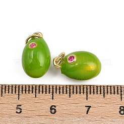 Brass Micro Pave Cubic Zirconia Charms&nbsp;KK-B157-27B-G