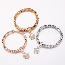 3Pcs Heart Zinc Alloy Charm Bracelets&nbsp;FS-WG3B029-01