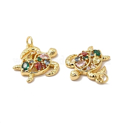 Rack Plating Eco-Friendly Brass Micro Pave Cubic Zirconia Pendants&nbsp;KK-A177-13G