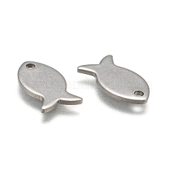 Tarnish Resistant 304 Stainless Steel Fish Charms&nbsp;STAS-M037-08